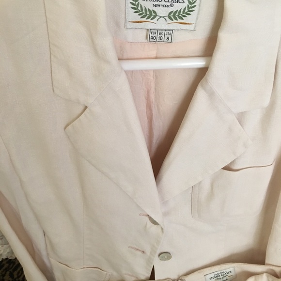 Vintage from 90’s Corky Miller’s Classic Studio Skirt,Pants;Blazer in pink linen - Picture 2 of 14